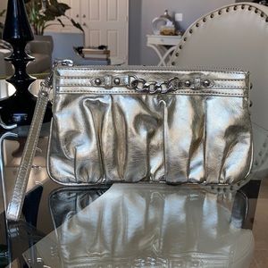 Express gold metallic wristlet